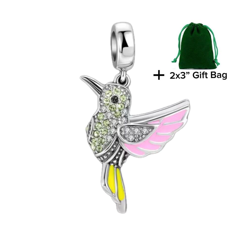 Hummingbird Dangle Charm | 925 Silver | Brand New